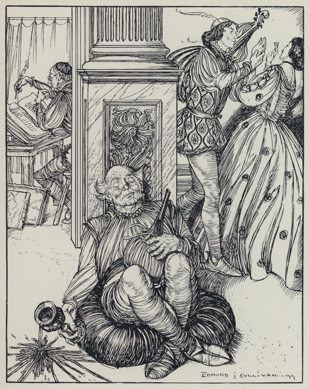 Tennyson, ilustrace pro Sen o spravedlivých ženách a jiné básně od Edmund Joseph after Sullivan