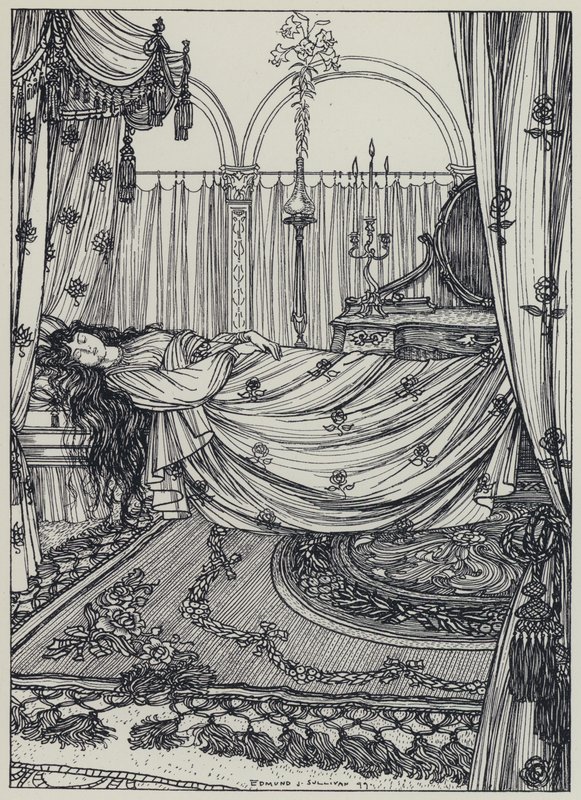 Tennyson, ilustrace pro Sen o spravedlivých ženách a jiné básně od Edmund Joseph after Sullivan