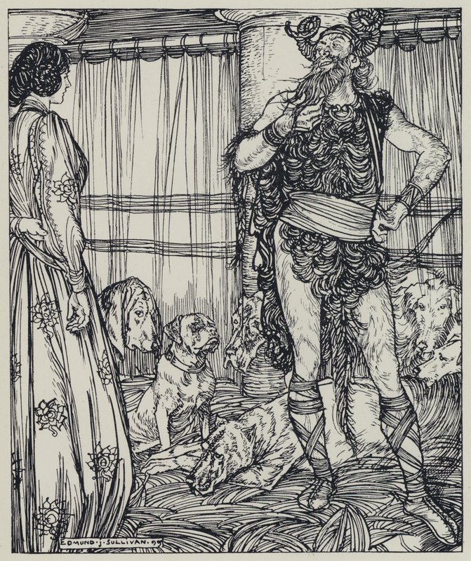 Tennyson, ilustrace pro Sen o spravedlivých ženách a jiné básně od Edmund Joseph after Sullivan
