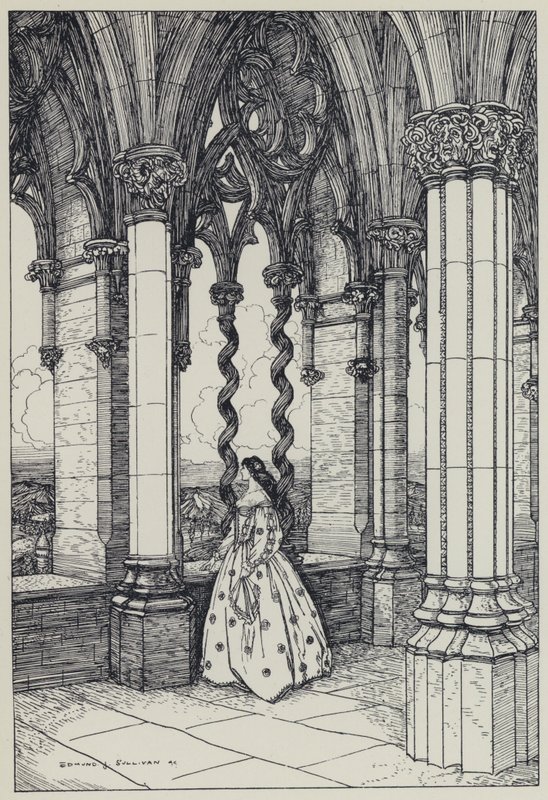 Tennyson, ilustrace pro Sen o spravedlivých ženách a jiné básně od Edmund Joseph after Sullivan