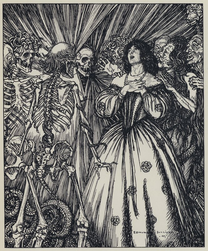Tennyson, ilustrace pro Sen o spravedlivých ženách a jiné básně od Edmund Joseph after Sullivan