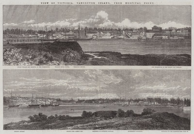 Pohled na Victorii, ostrov Vancouver, z Hospital Point od Edmund Morison Wimperis