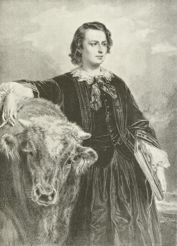Rosa Bonheur, francouzská umělkyně (rytina) od Edouard Louis Dubufe