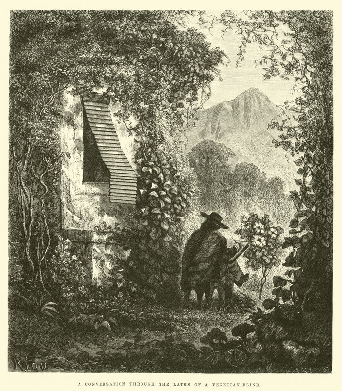 Rozhovor přes Laths of the Venetian-blind od Edouard Riou