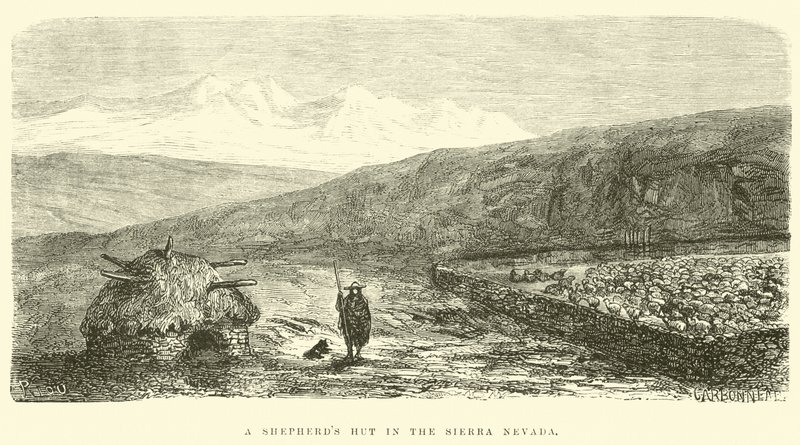 Pastýřská chýše v pohoří Sierra Nevada od Edouard Riou
