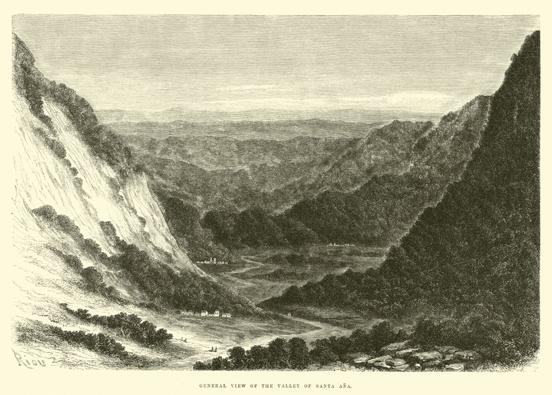 Celkový pohled na údolí Santa Ana od Edouard Riou
