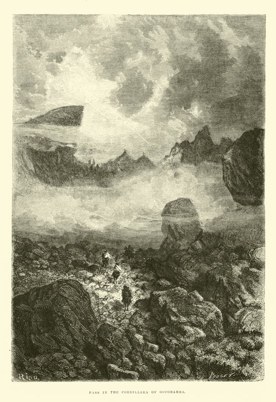 Průjezd v Cordillera of Occobamba od Edouard Riou