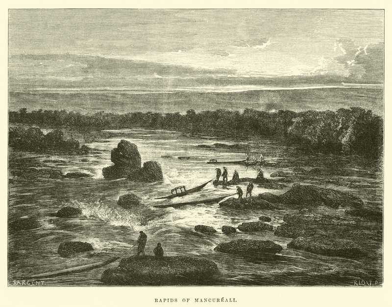 Peřeje Mancureal od Edouard Riou