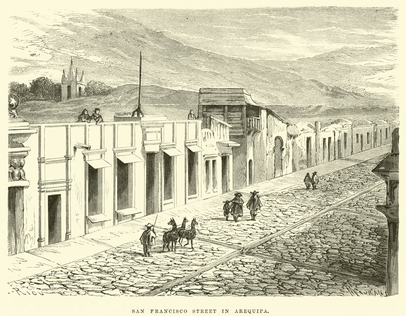 San Francisco Street v Arequipě od Edouard Riou