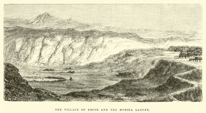 Vesnice Urcos a Mohina Lagune od Edouard Riou