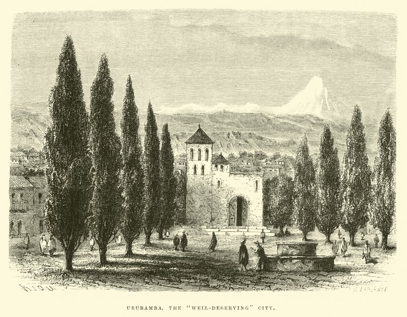 Urubamba, zasloužené město od Edouard Riou