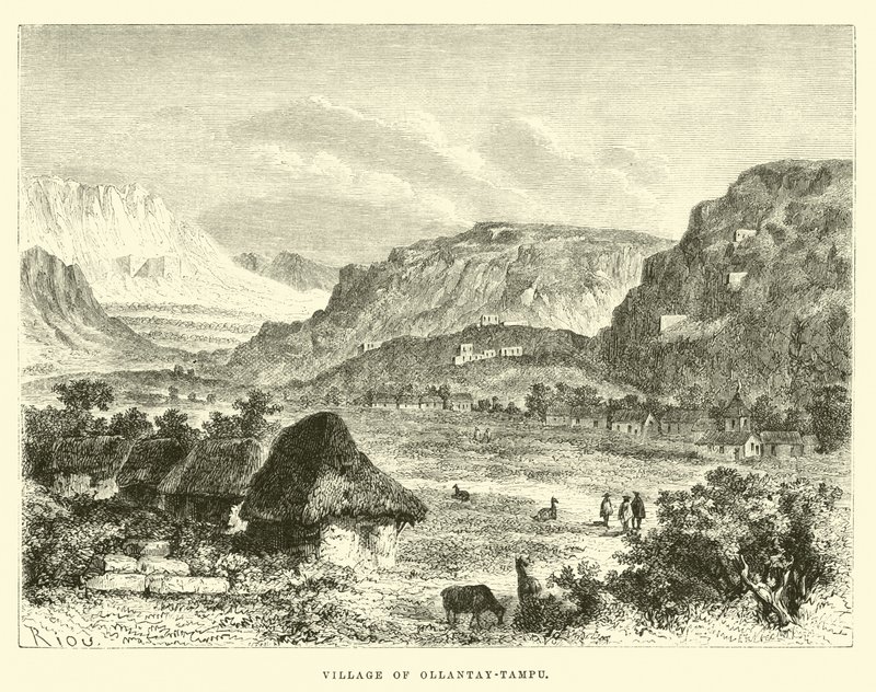 Vesnice Ollantay-Tampu od Edouard Riou