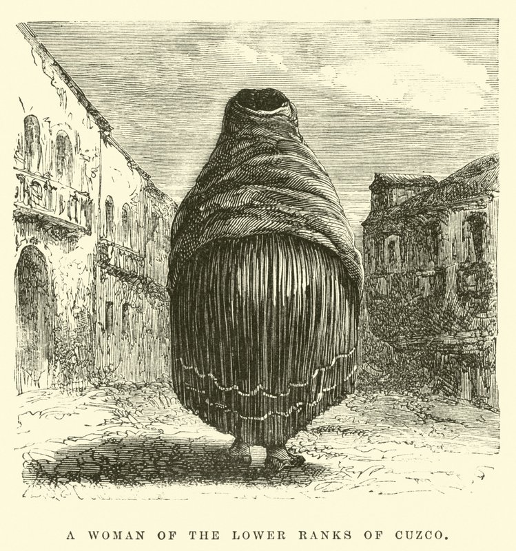 Žena z nižších řad Cuzco (rytina) od Edouard (after) Riou