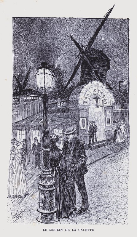 Česká Paříž: Le Moulin de la Galette (litografie) od Edouard Alfred (1875 1954) Cucuel