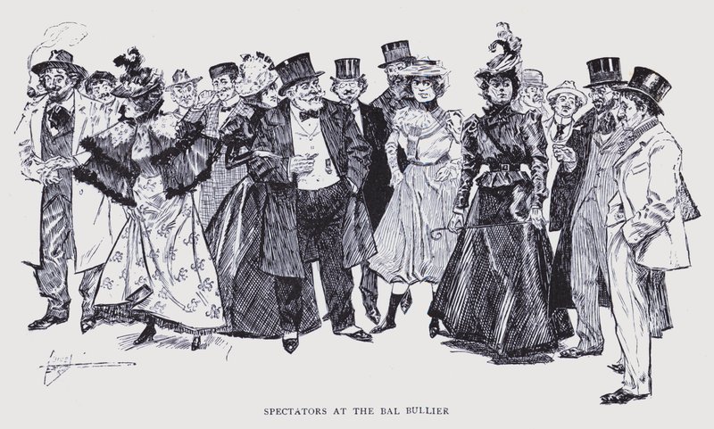 Bohémská Paříž: Diváci na Bal Bullier (litografie) od Edouard Alfred (1875 1954) Cucuel