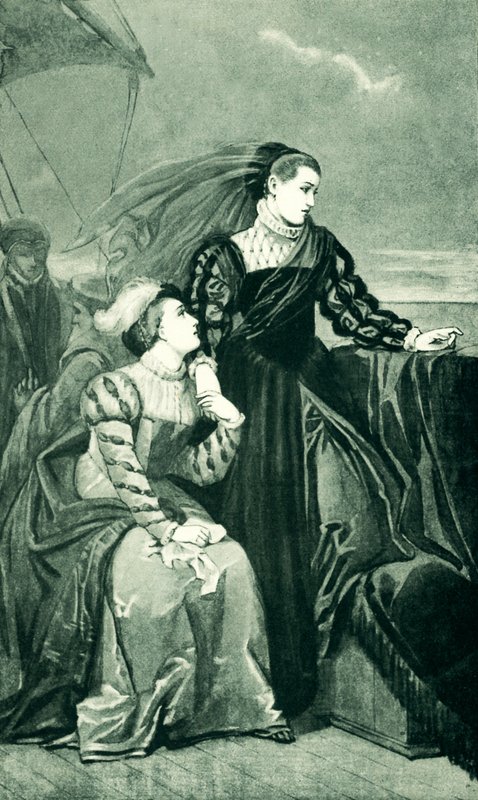 Mary Queen of Scots nabízí Adieu do Francie od Edouard Jean Conrad Hamman