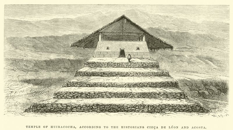 Chrám Huiracocha, podle historiků Cieca de Leon a Acosta od Edouard Riou