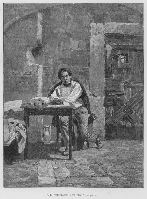 F D Guerrazzi In Prigione (rytina) od Edouardo Matania
