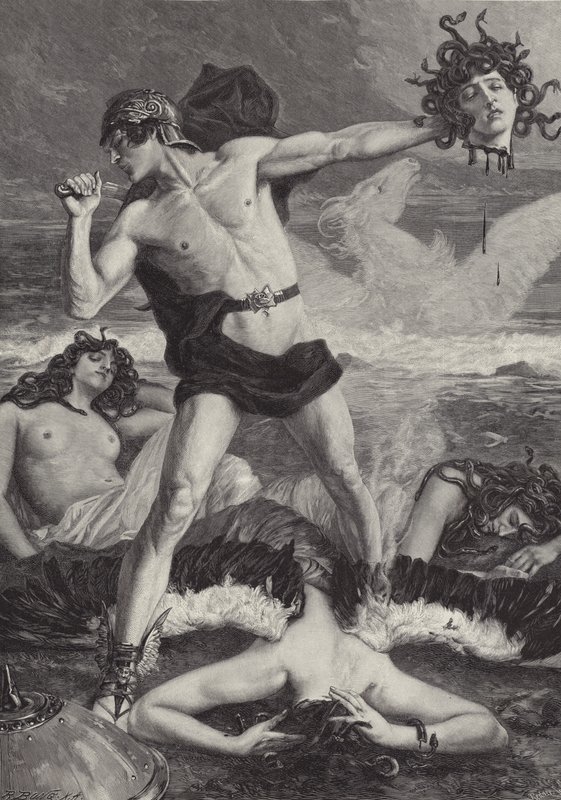 Perseus otevírá hlavu Medúzy od Eduard Kaempffer