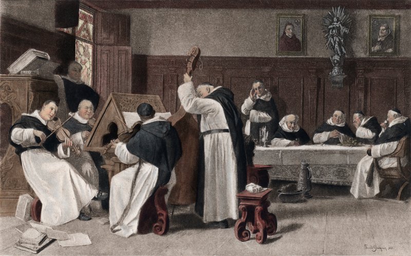 Siesta v klášteře (barevný hlubotisk) od Eduard von after Grutzner