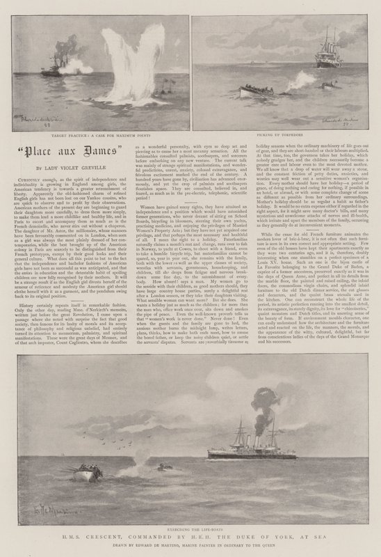 HMS Crescent, pod velením HRH vévody z Yorku, na moři od Eduardo de Martino