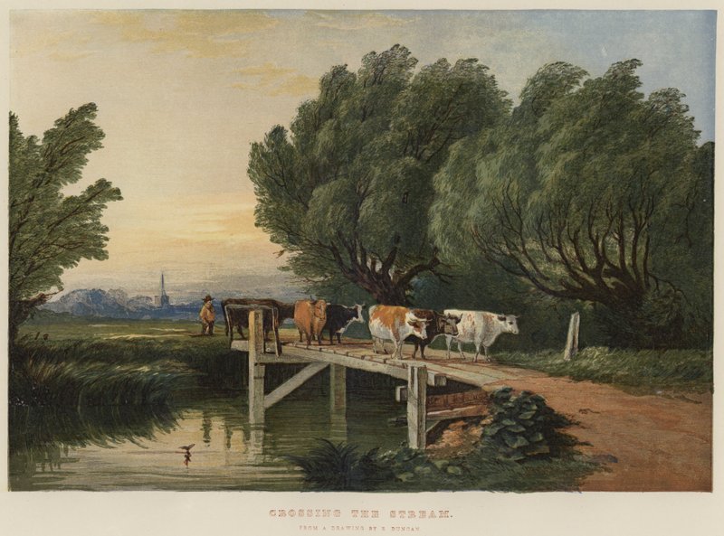 Crossing the Stream (chromolitho) od Edward Duncan