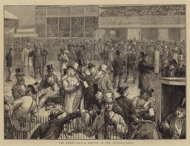 Den derby, skica v sázkovém ringu od Edward Frederick Brewtnall