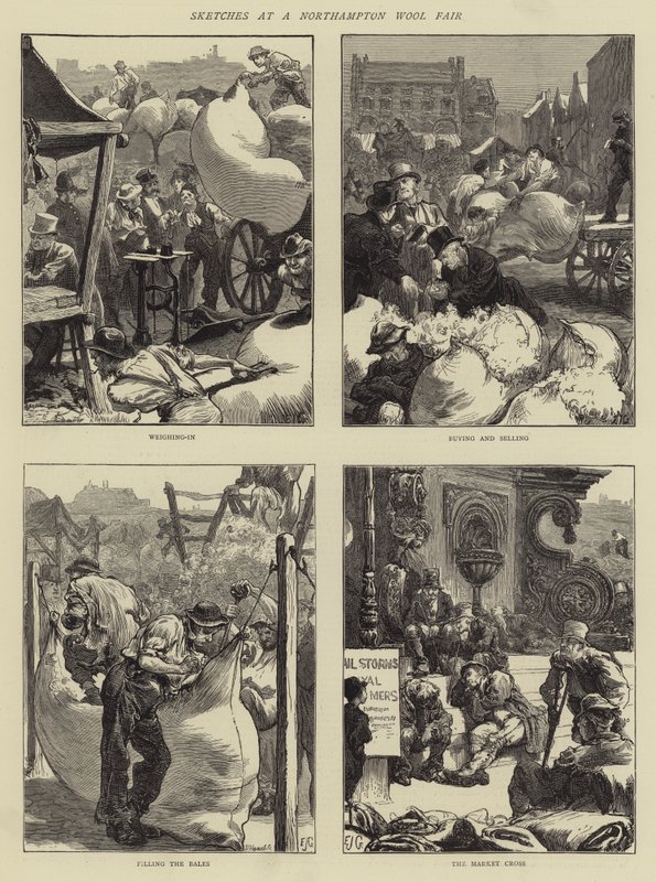 Náčrtky na veletrhu vlny v Northamptonu od Edward John Gregory