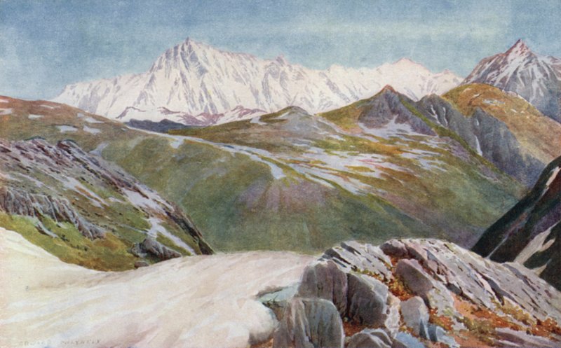 Pohled z průsmyku Kamri na Nanga Parbat z dálky od Edward Mary Joseph Molyneux