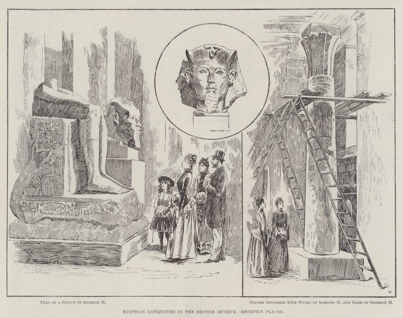 Egyptské starožitnosti v Britském muzeu, nedávno umístěné od Edward Morant Cox
