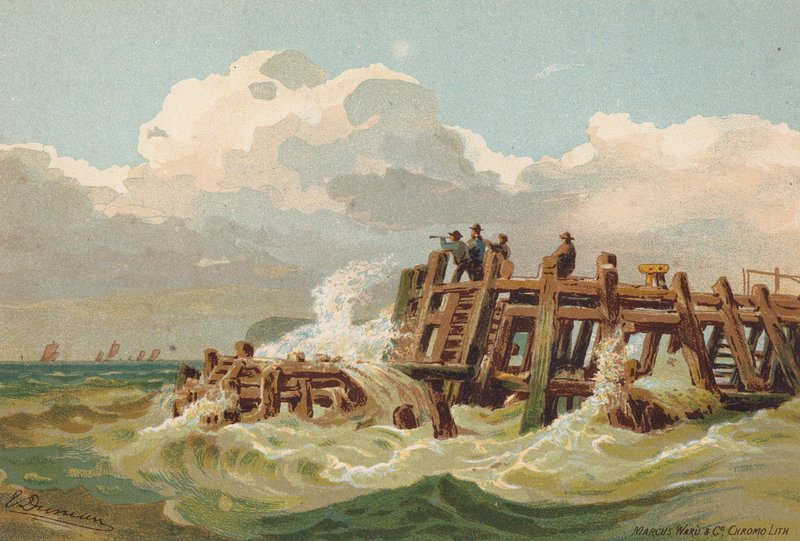 Příjezd do Humberu, rybáři na vyhlídce (barevná litografie) od Edward (after) Duncan