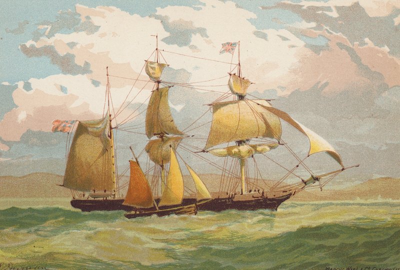 Homeward Bound, Taking in a Pilot (barevná litografie) od Edward (after) Duncan