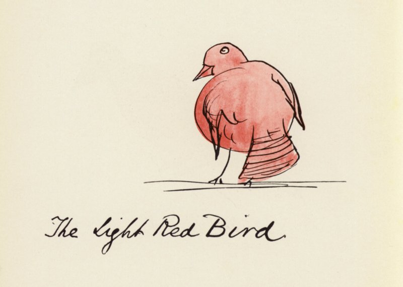Edward Lear, The Bird Book: The Light Red Bird (barva lito) od Edward (after) Lear