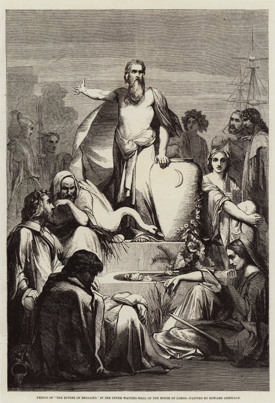 Freska řek Anglie, v horní čekárně Sněmovny lordů od Edward A. Armitage