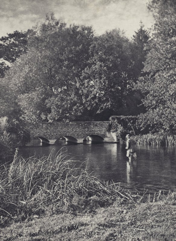 Večerní východ na mostě Leverton Bridge (čb fotografie) od Edward Alfred Barton