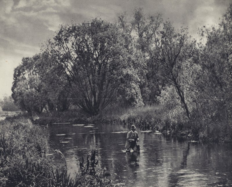 Na zkušebním přítoku (čb fotografie) od Edward Alfred Barton