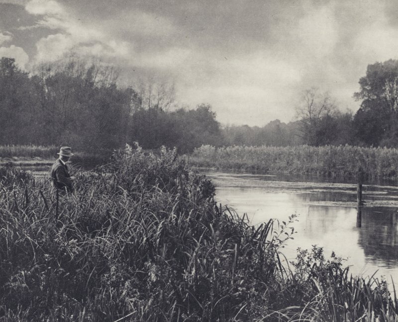 Mělčiny v Leckfordu na řece Test (čb fotografie) od Edward Alfred Barton