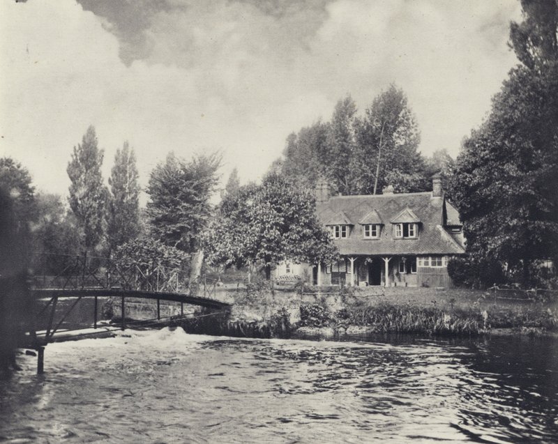 Rybářský dům Thorney Weir (čb fotografie) od Edward Alfred Barton