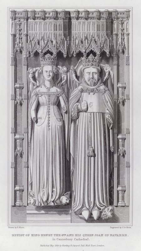 Podobizna krále Jindřicha IV. a jeho královny Johanky Navarrské v Canterburské katedrále (rytina) od Edward Blore
