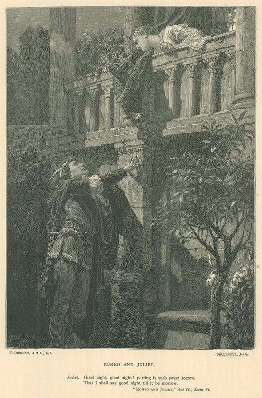 Ilustrace pro Romea a Julii od Edward Burne-Jones