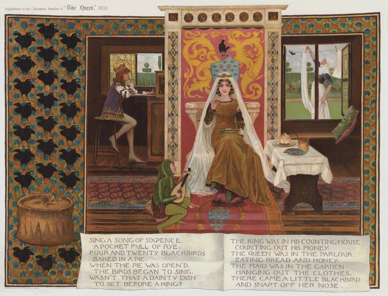Zpívejte píseň Sixpence (chromolitho) od Edward Charles Clifford