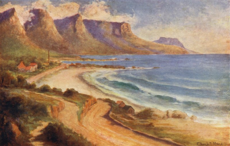 Kapský poloostrov, Jižní Afrika: Camps Bay (barevné lito) od Edward Clark Churchill Mace