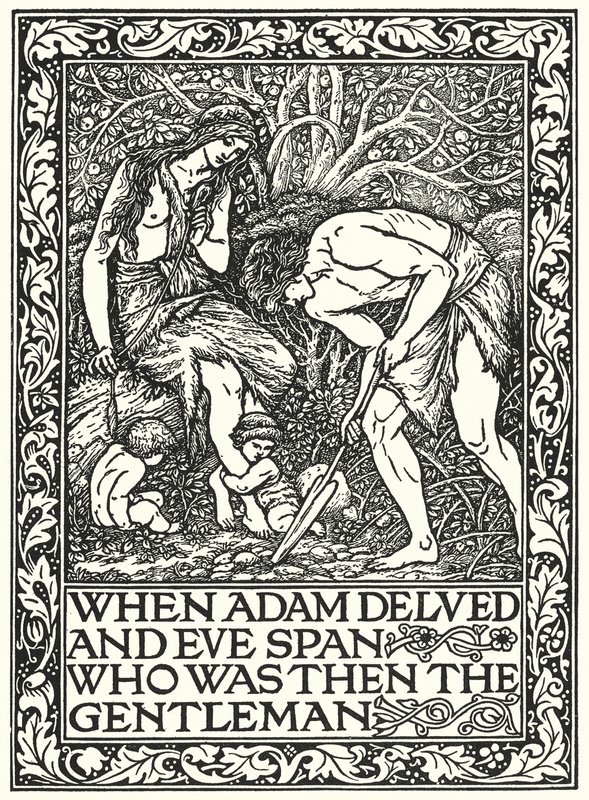 Když se Adam potápěl a Eva se rozplývala, kdo byl tehdy gentleman (rytina) od Edward Coley (after) Burne Jones