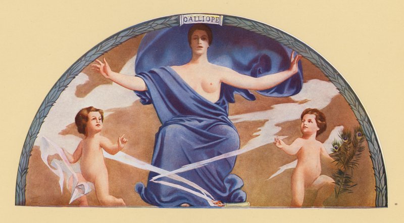 Kalliopa, múza epické poezie a výmluvnosti (barevná litografie) od Edward Emerson Simmons