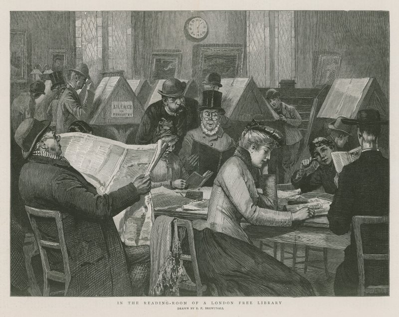 V čítárně v Londýně volné knihovny od Edward Frederick Brewtnall