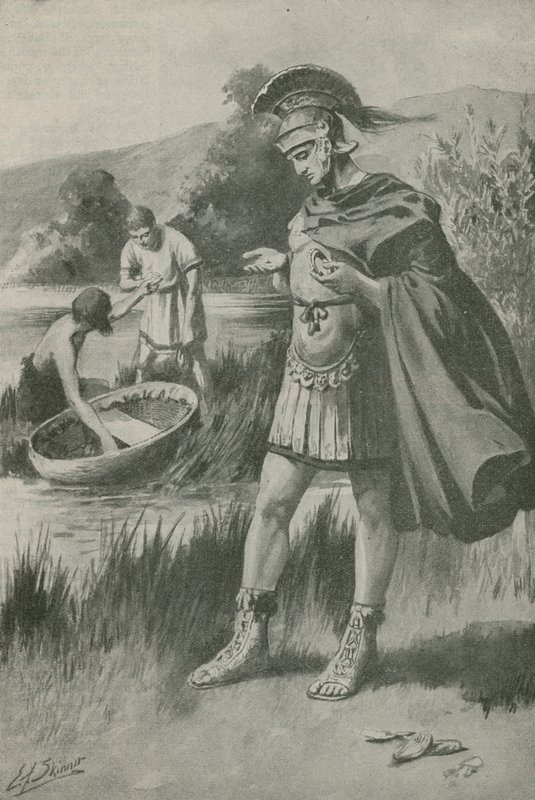 Caesar na ostrově pokladů (litografie) od Edward Frederick Skinner