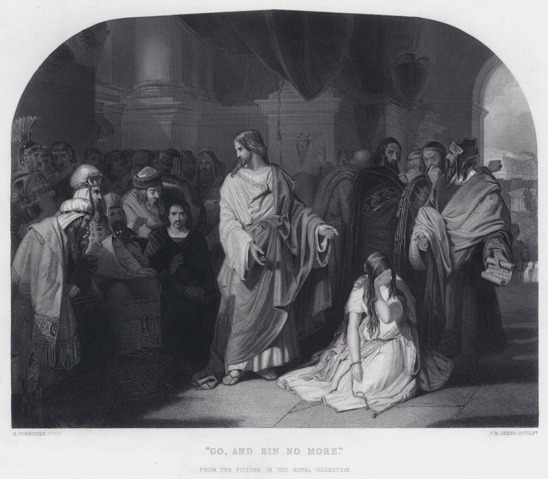 "Jděte a už nehřešte" (rytina) od Edward Henry (after) Corbould