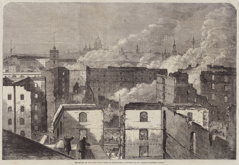 Ruiny pozdního velkého požáru v Southwarku od Edward Hull