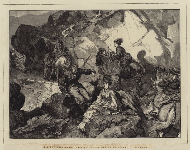 Prázdninové skici, zastávka na vodu při výstupu na Snowdon od Edward John Gregory