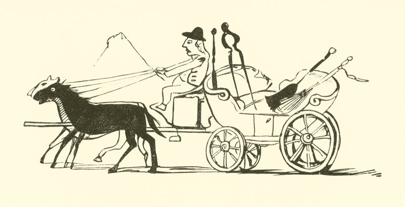 Koště, lopata, poker a kleště (rytina) od Edward Lear
